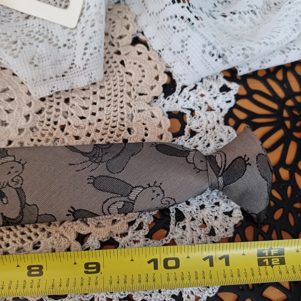 VINTAGE DISNEY KIDS' CLIP-ON TIE BALANCINE THE TIE WORKS GOOFY OLIVE GRAY/BLACK